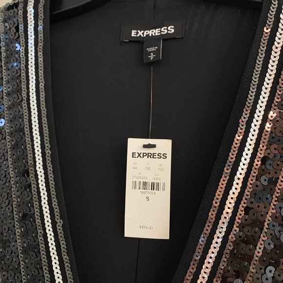 Express sequined deep V minidress - Picture 6 of 10